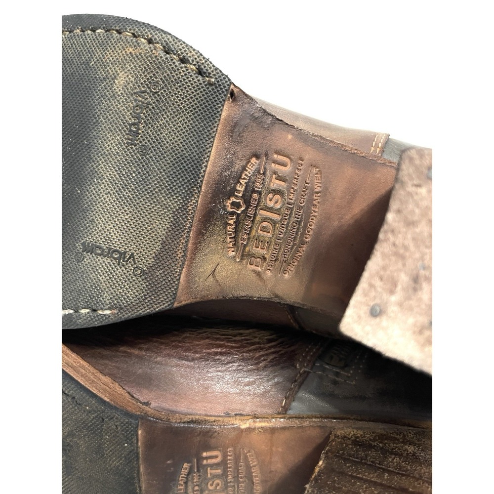 Bed-Stu Cobbler Bench Series Women 7 Brown Leather Wedge Distressed Bootie Boots - Picture 6 of 10